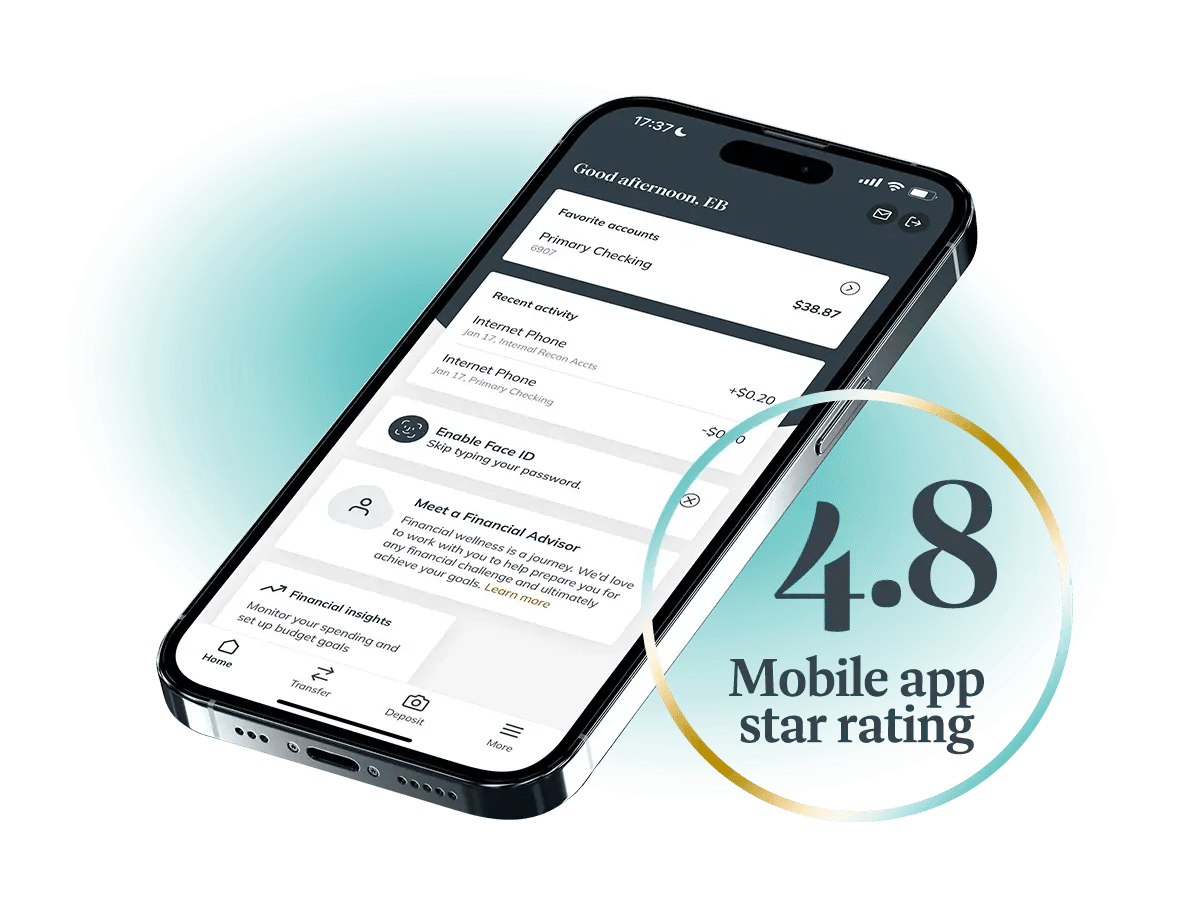 Berkshire bank mobile app screen 4.8 mobile app star rating